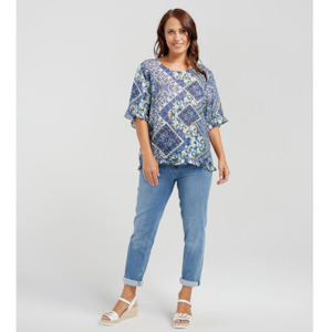 Womenswear: Dorothy Top Blue Patio