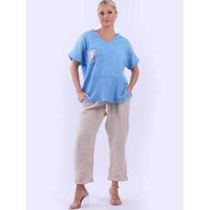 Italian Heart Top Periwinkle