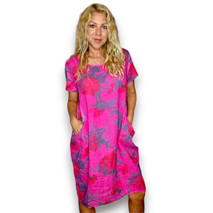 Womenswear: Thistle In Red Dress Hot Pink