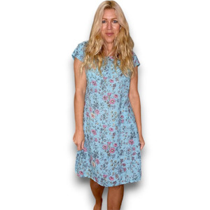 Graphic Bloom Kennedy Dress Turquoise