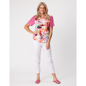 Womenswear: Stevie Top White/Pink