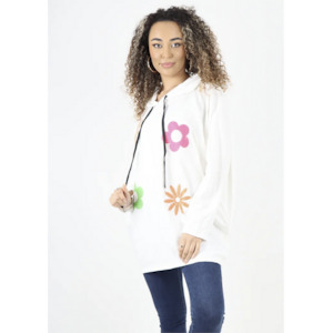 Womenswear: Italian Hoodie Floral White