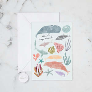 TINY FRIEND OCEAN GREETING CARD