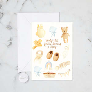 BABY ESSENTIALS GREETING CARD