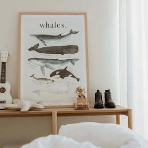 WATERCOLOUR WHALES PRINT