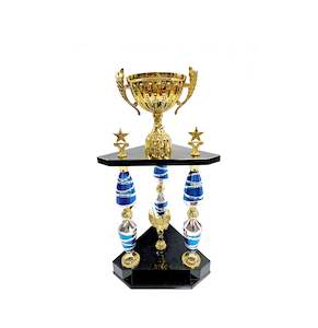 SL024 POST GOLDEN BLUE TROPHY   - FREE 50MM LOGO