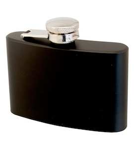 Stainless Steel 4oz / 118ml Hip Flask black.