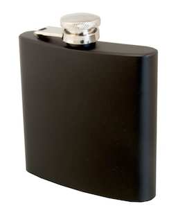 Stainless Steel, 6oz / 177ml Hip Flask black.