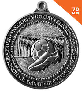 SOCCER 70MM MEDAL MS231 SILVER  * Discounts applied in cart *