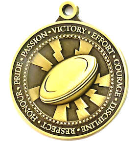 RUGBY BALL HONOUR MEDAL 50MM MR202 * Discounts applied in cart *