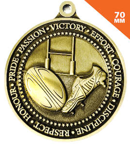 RUGBY 70MM MEDAL AS210 * Discounts applied in cart *