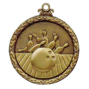 Clothing: ANTIQUE TEN PIN50MM MEDAL AS206 * Discounts applied in cart *