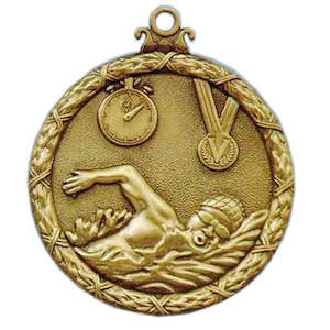 ANTIQUE SWIMMING 50MM MEDAL AS204 * Discounts applied in cart *