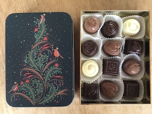 Chocolate: Xmas Tree tin