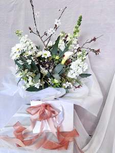 Florist: White Bouquet In Bag