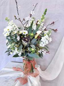 White Bouquet In Glass Vase