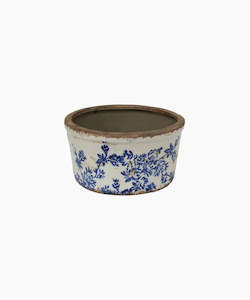 Gift: Blue Floral Wide Pot Large