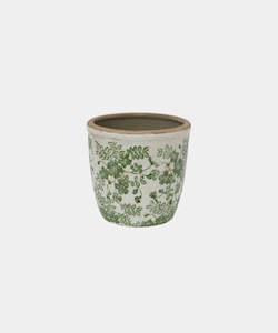 Green Botanical Herb Pot Large