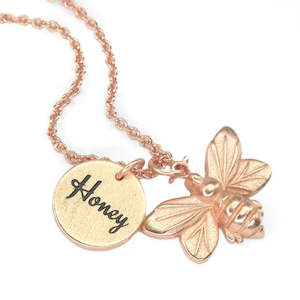 Rose Gold Honey Bee Necklace