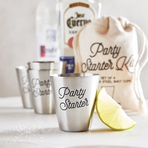 Stainless Steel Shot Cups - Party Starter 4pk