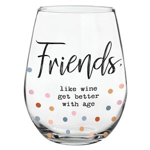 Stemless Wine Glass - Wine, Friends