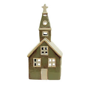 Alsace Tealight Church | Olive Green