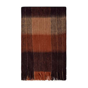 Bliss Wool Mohair Blend Throw | Coffee Caramel Mocha