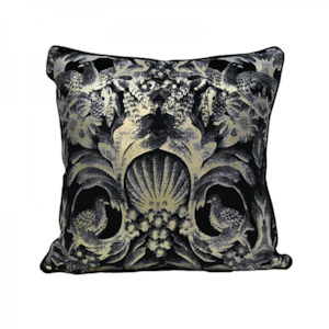 Versace Cushion | Black & Gold