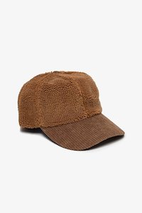 Sherpa & Cord Cap | Tan