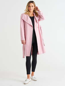 Christina Wrap Coat - Powder Petal