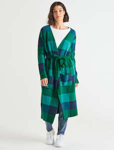 Swift Cardigan - Green/Blue Check