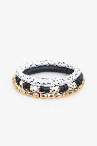 Beaded Bracelet Set | Black