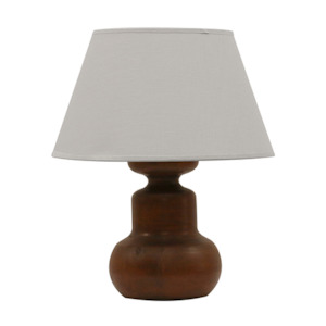 Set Of 2 Java Wooden Urn Lamp With Complimentary Shades In Stone Colour Sku | Bu9608 510h