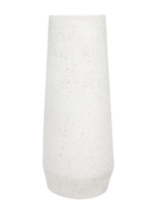 39.3cmh Pavo Textured Ceramic Vase - White