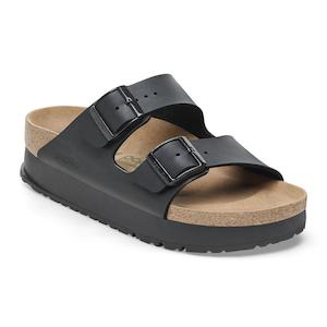 BIRKENSTOCK ARIZONA PLATFORM BIRKO-FLOR VEGAN - NARROW - BLACK