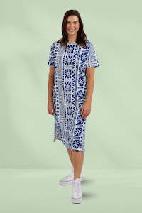 Elm Casablanca Tee Dress China Blue Print