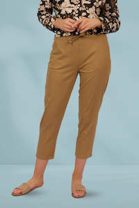 Vassalli 7/8 Elastic Waist Pants Caramel