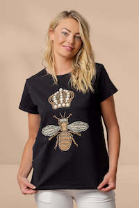 Moss Queen Bee Tee Black