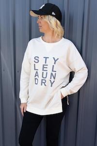 Style Laundry Zip Long Line Sweater Cream