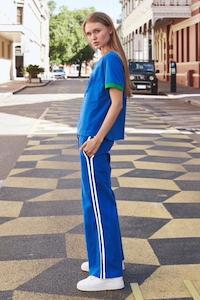 Style Laundry Wide Leg Stripe Pants Cobalt