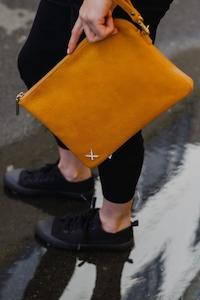 Home-Lee Oversized Clutch Mustard