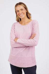 Elm Rib Long Sleeve Tee Peony Pink