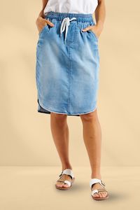 Betty Basics Alina Denim Skirt Denim Blue