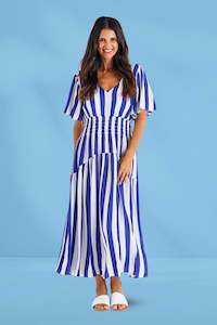 Betty Basics Louisa Dress Blue Stripe