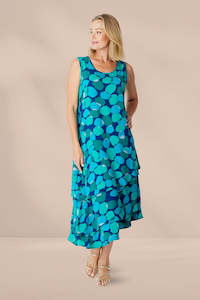 Cordelia St Sleeveless Pebble Midi Dress Ocean