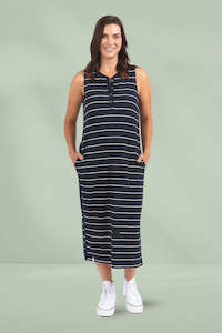 Elm Elyssian Dress Navy White Stripe