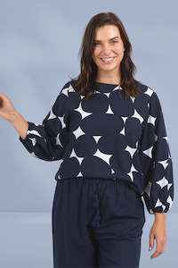 Elm Demi Spot Top Navy