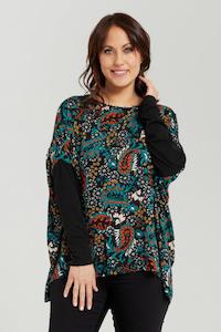 Zafina Sunset Top Black Flax