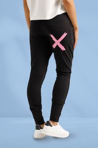 Homelee Apartment Pants Black with Candy Pink X