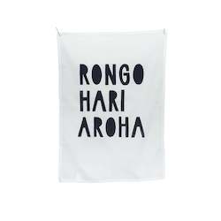 Teatowel - Rongo, Hari, Aroha (Peace, Joy, Love)